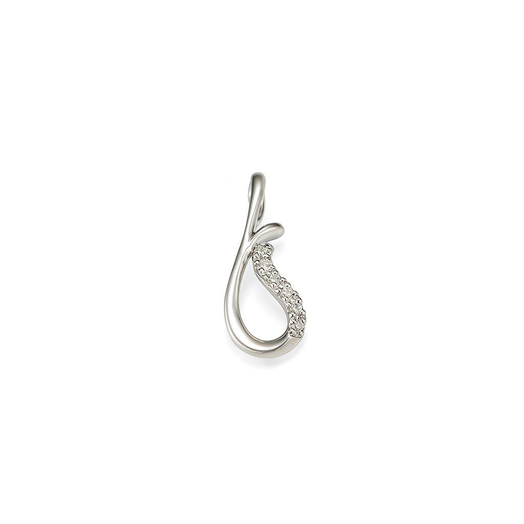 9ct White Gold Diamond Set Fancy Loop Pendant