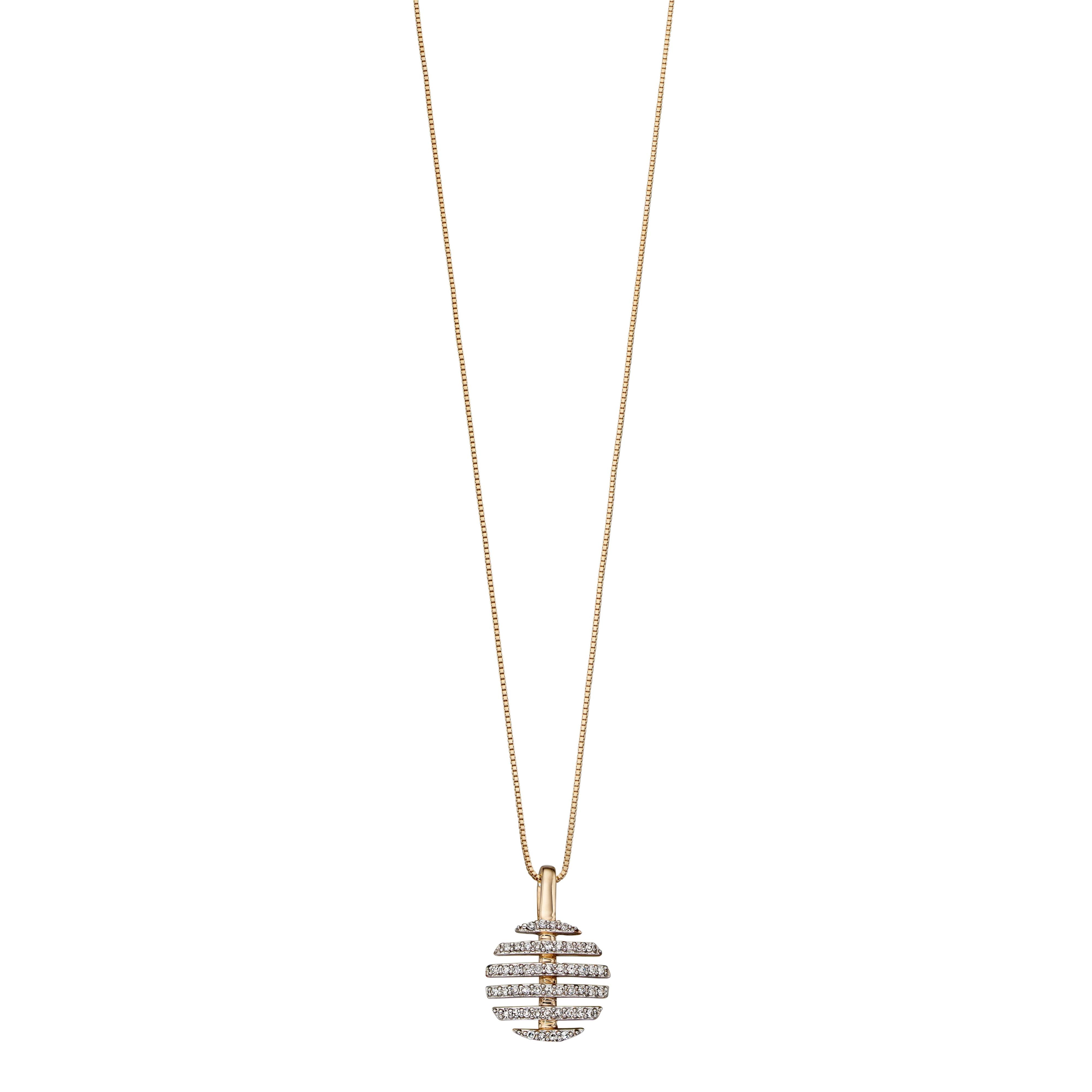 9ct Yellow god Diamond Split Disc Pendant