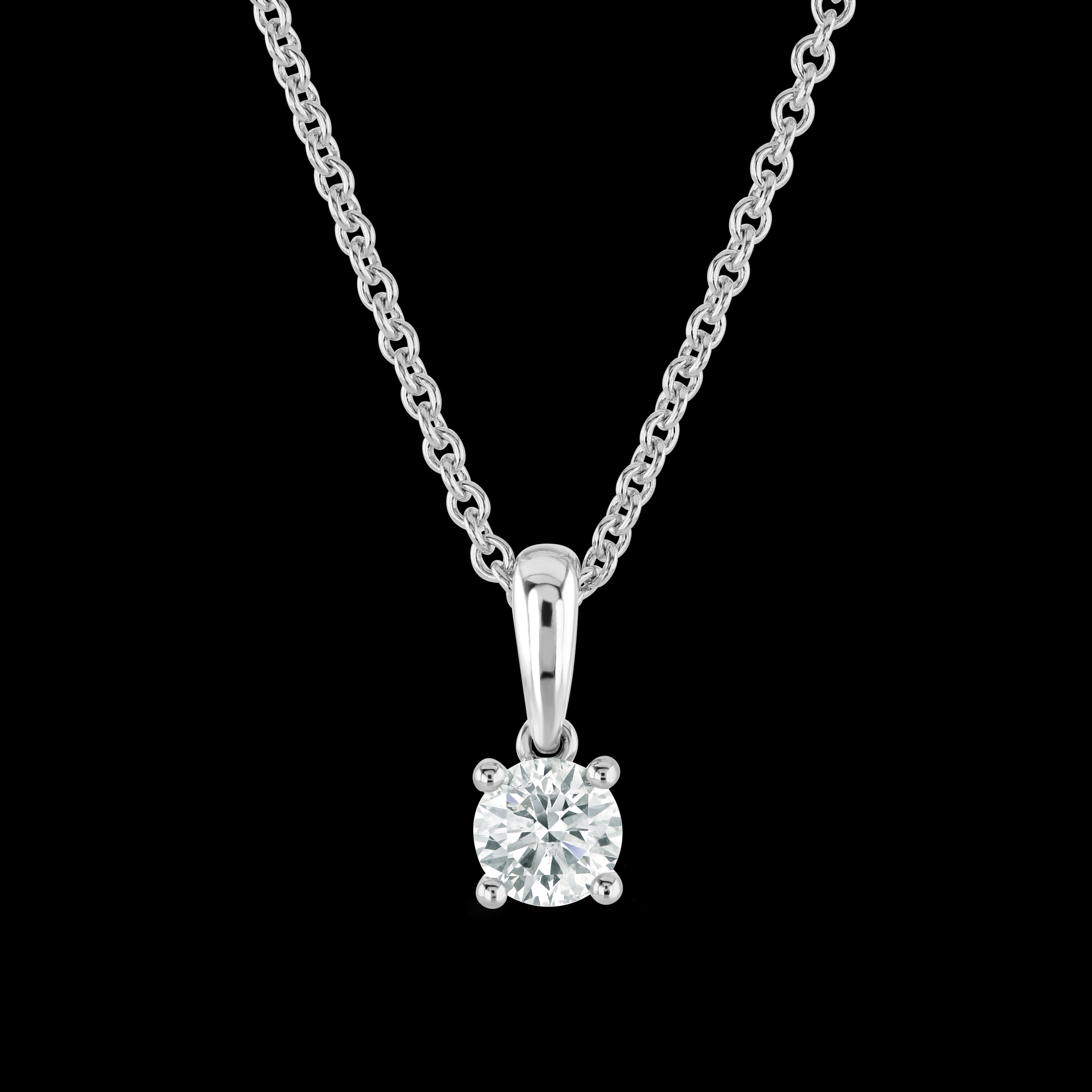 9ct White Gold 1dia-Pend-N.Chn