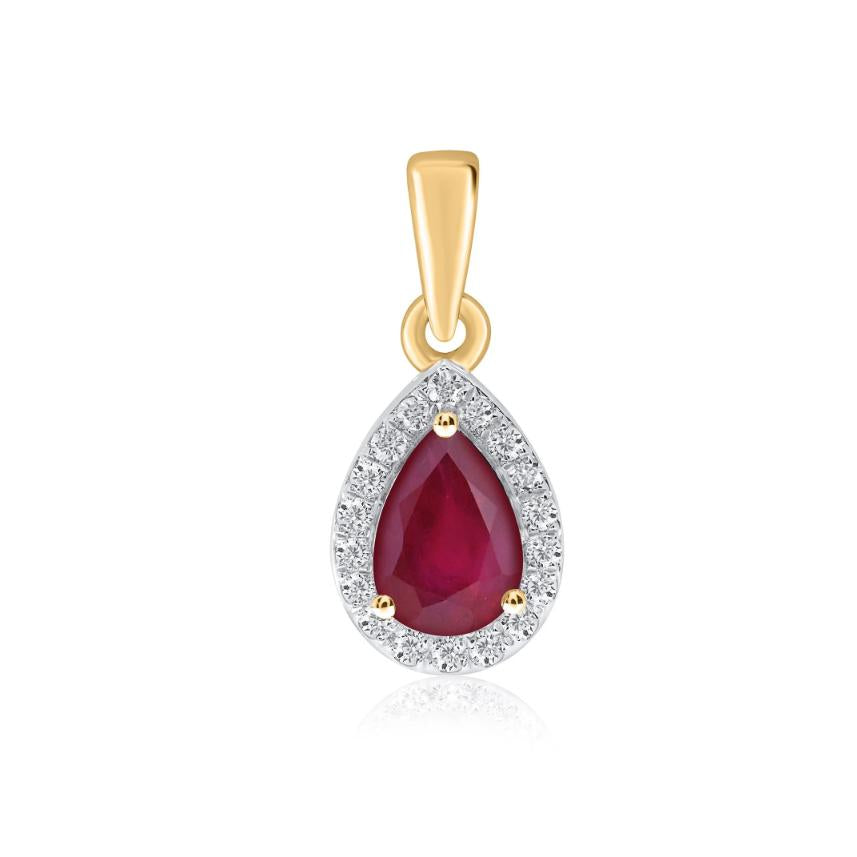 9ct Yellow Gold Ruby And Diam