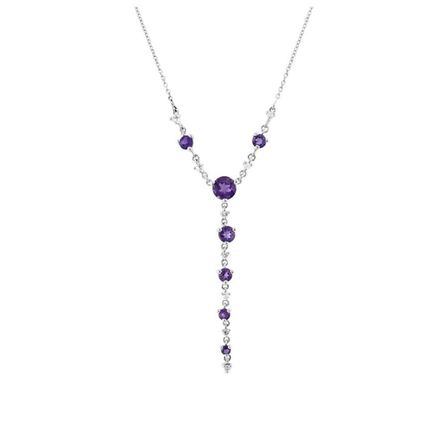 9ct yellow and white gold 8ameth-8dia Necklet