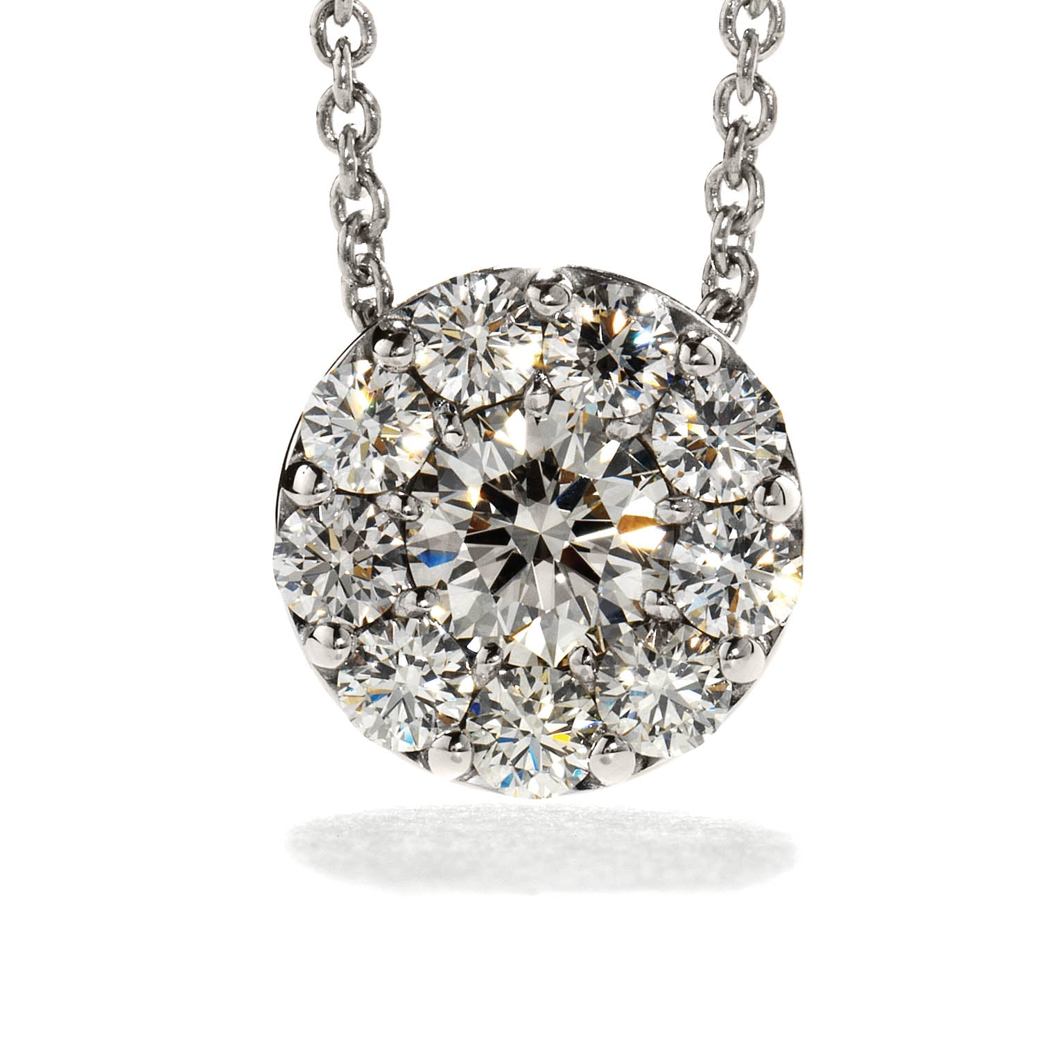18ct White Gold Diamond Set Fulfilment Pendant & Chain