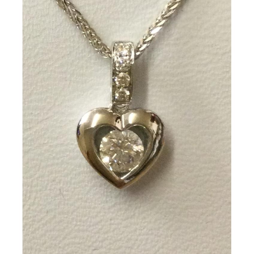 18ct White Gold 1dia Hrt 4dia Bale+C