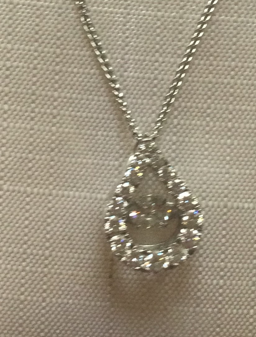 18ct White Gold 1di + Di T.Drp Surr