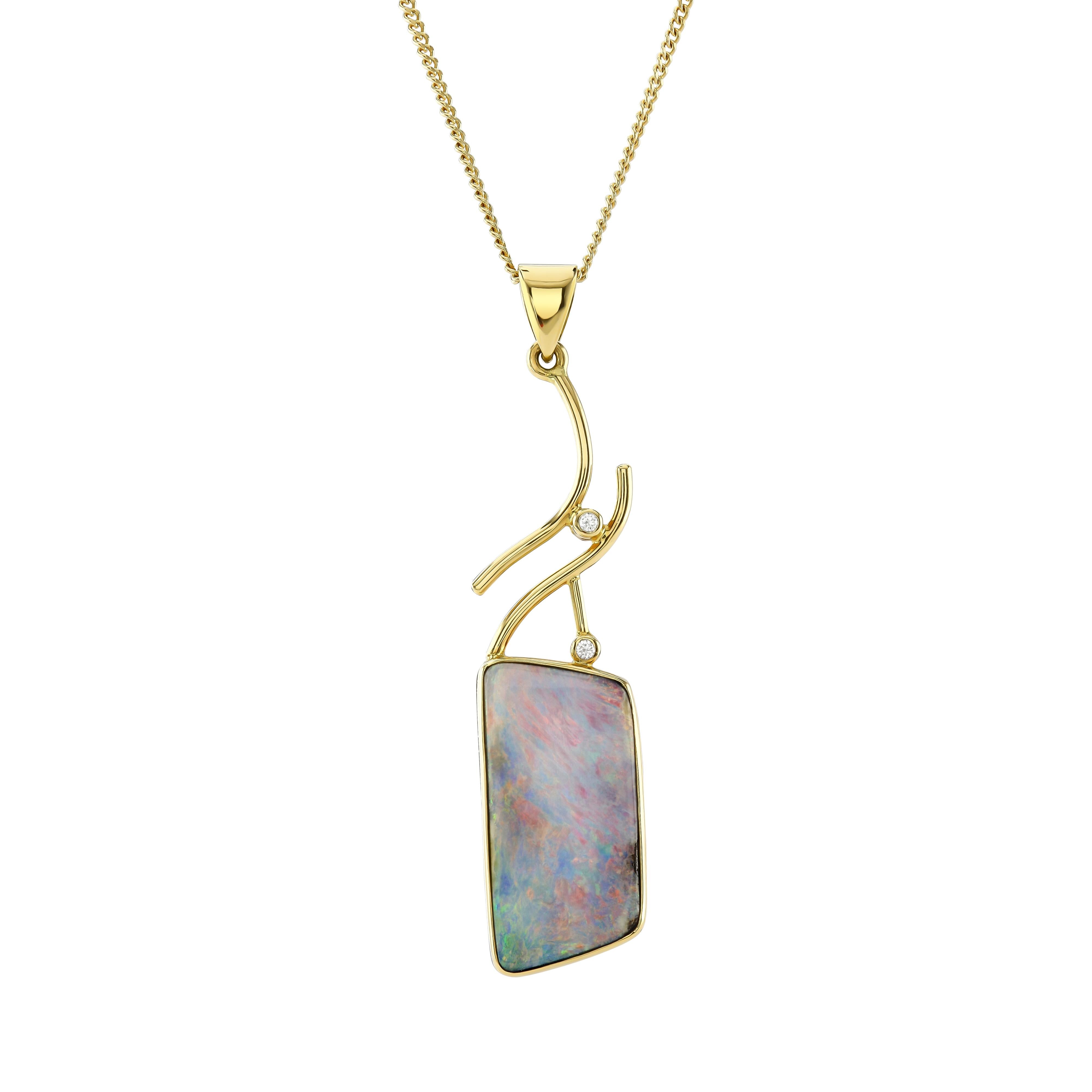 18ct Yellow Gold Boulder Opal Pendant