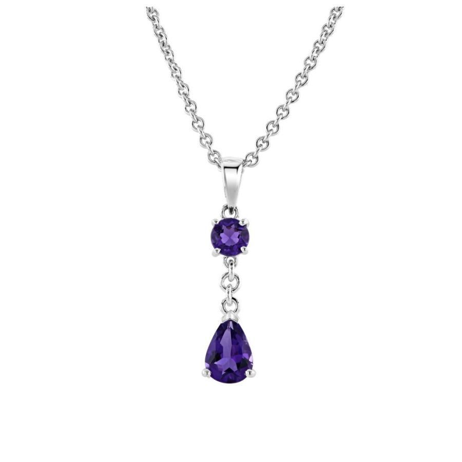 18ct White Gold 1t.Drp/1rnd Ame N.Chn