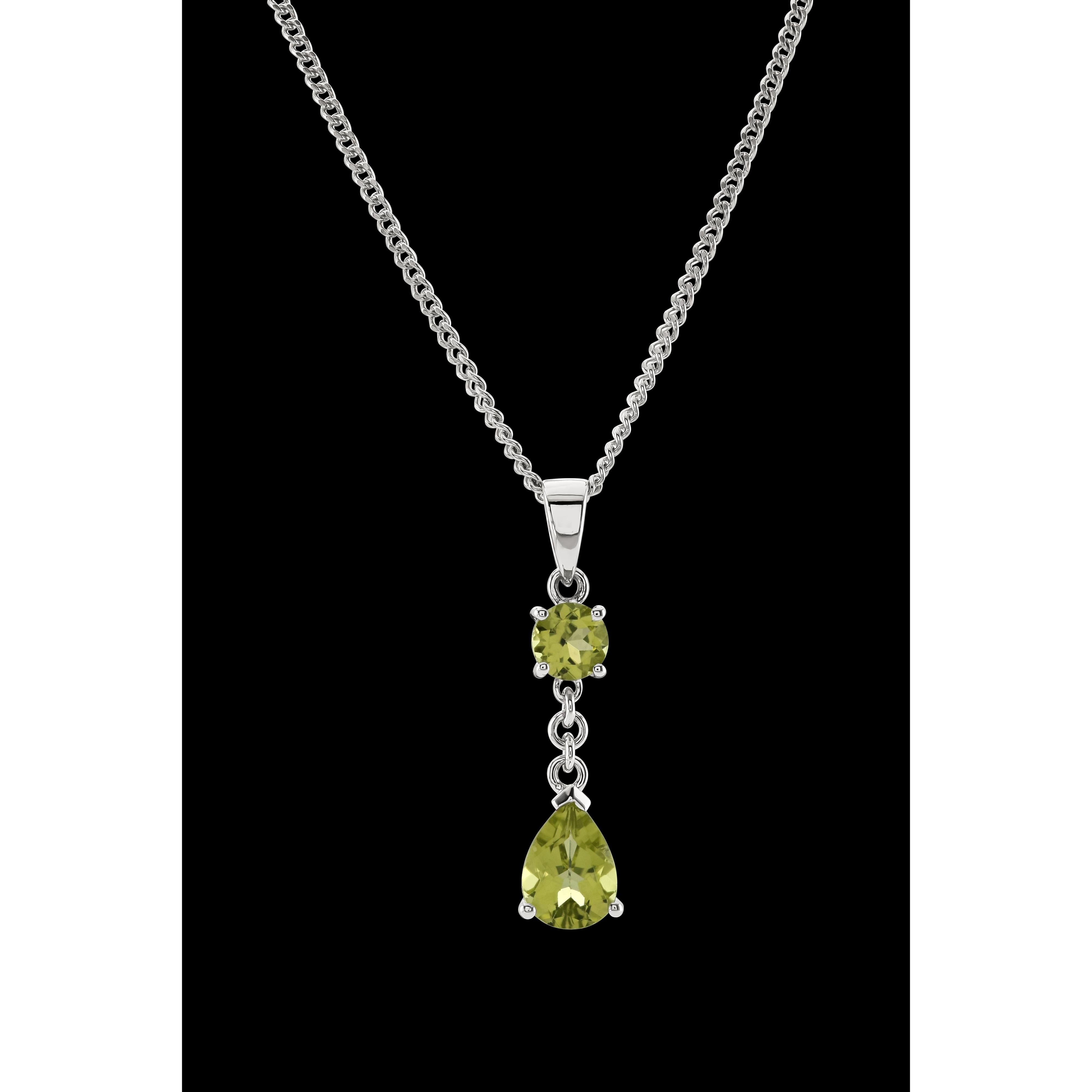 18ct White Gold 1t.Drop/Rnd Peri N.Ch