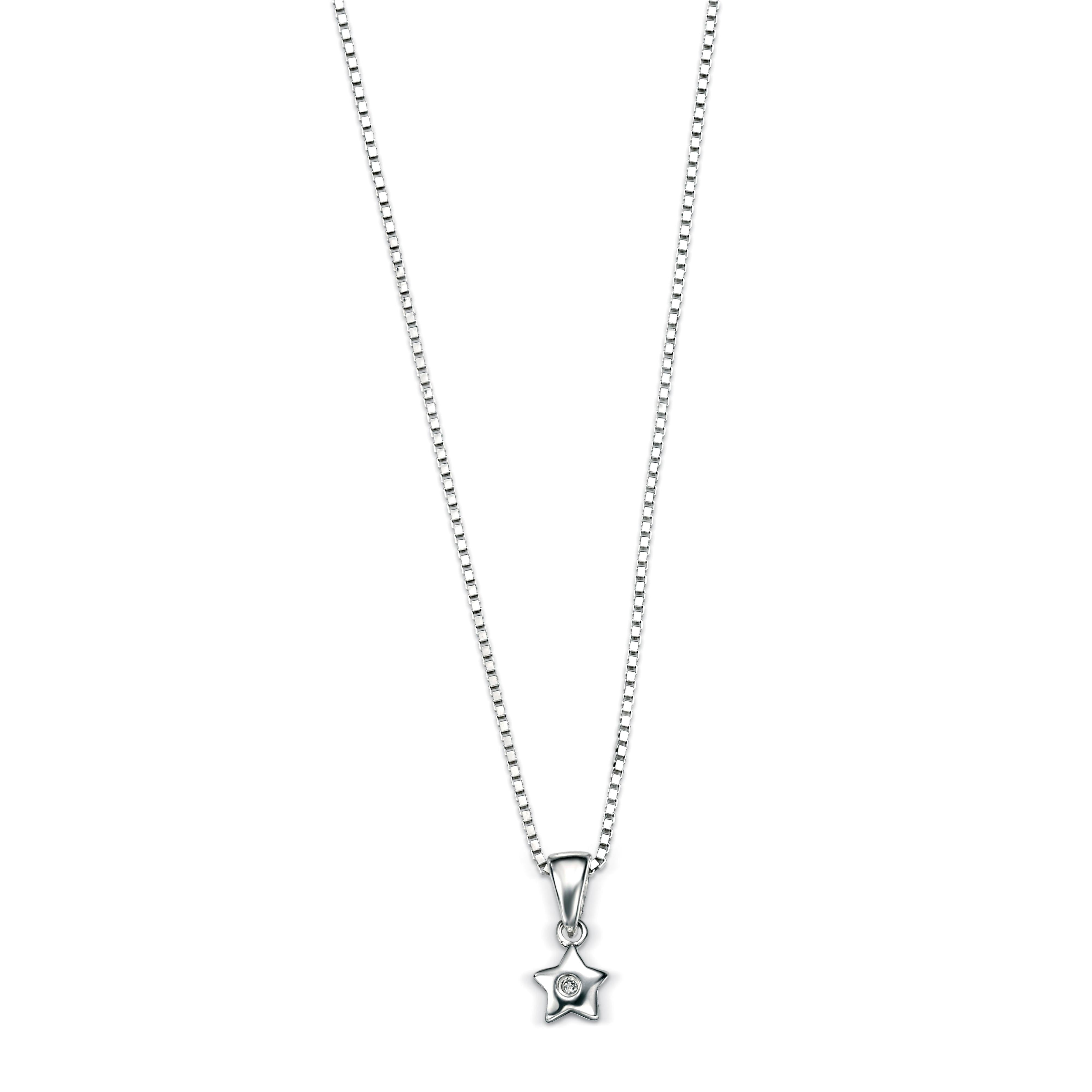 Silver Diamond Set Star Pendant