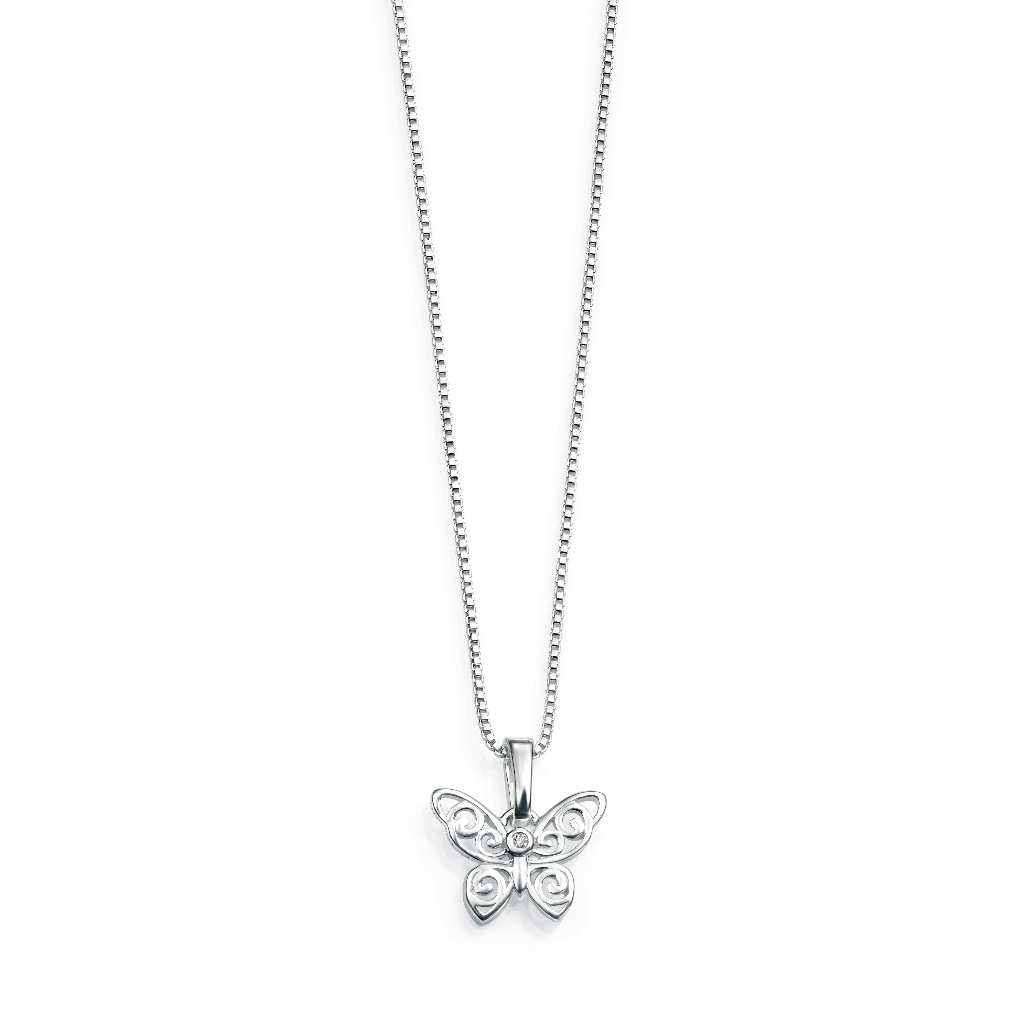 Silver Dia B.Fly Pend + Ch