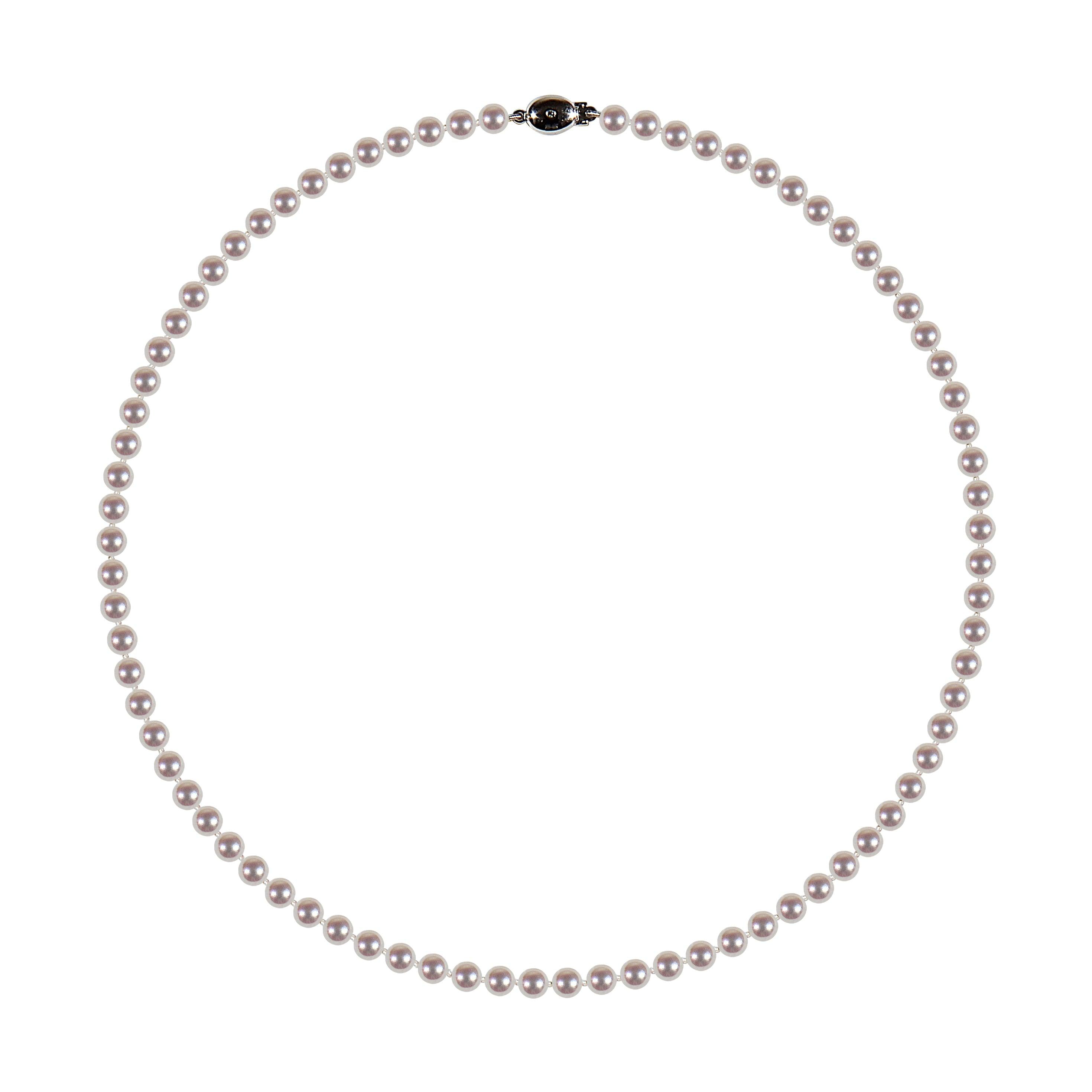 5.0-5.5mm Cultured Pearl Necklace with 18ct White Gold Diamond Set Clasp