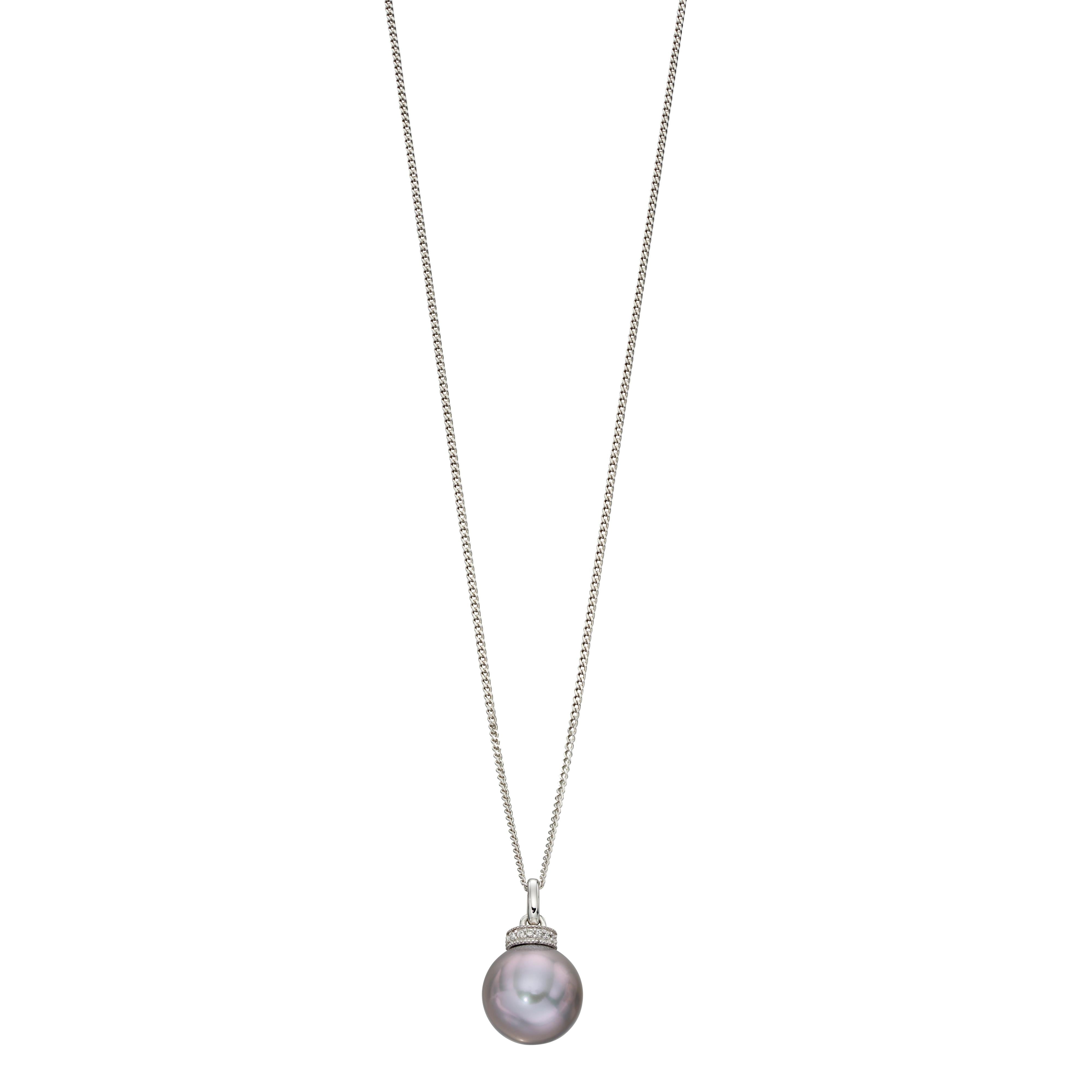 9ct White Gold Cultured Freshwater Pearl Pendant