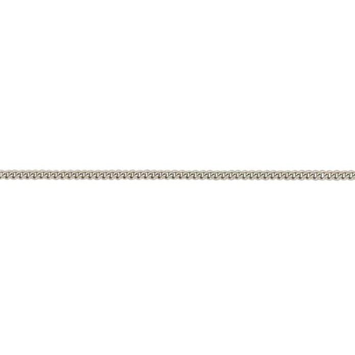 9ct White Gold 16" Filed Curb Link Necklace