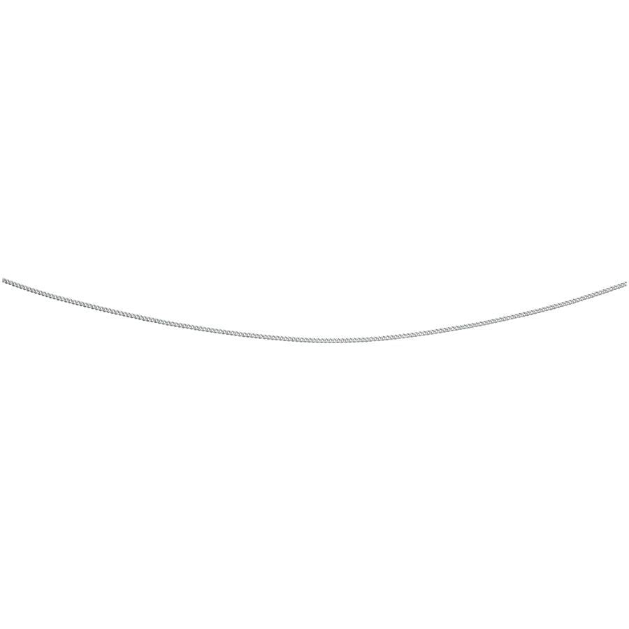 9ct White Gold 46cm Fine Curb Chain