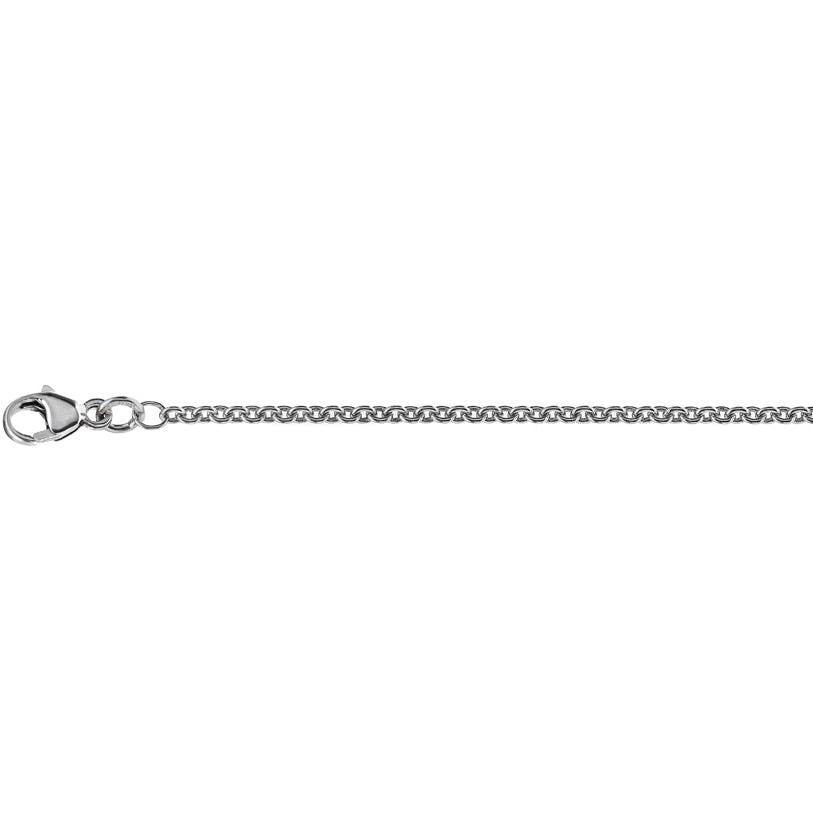 18ct White Gold 16" Close Trace Link Necklace