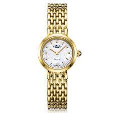 Ladys Heritage Diamond set mother of pearl dial gold coated Bracelet watch