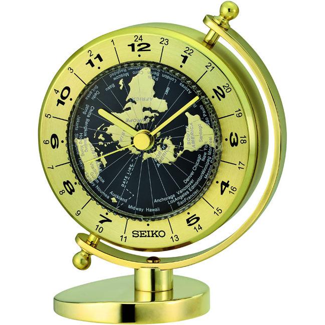 Brass Globe Mantle Clock