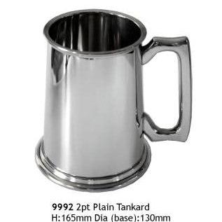 Plain 2 Pint Pewter Tankard