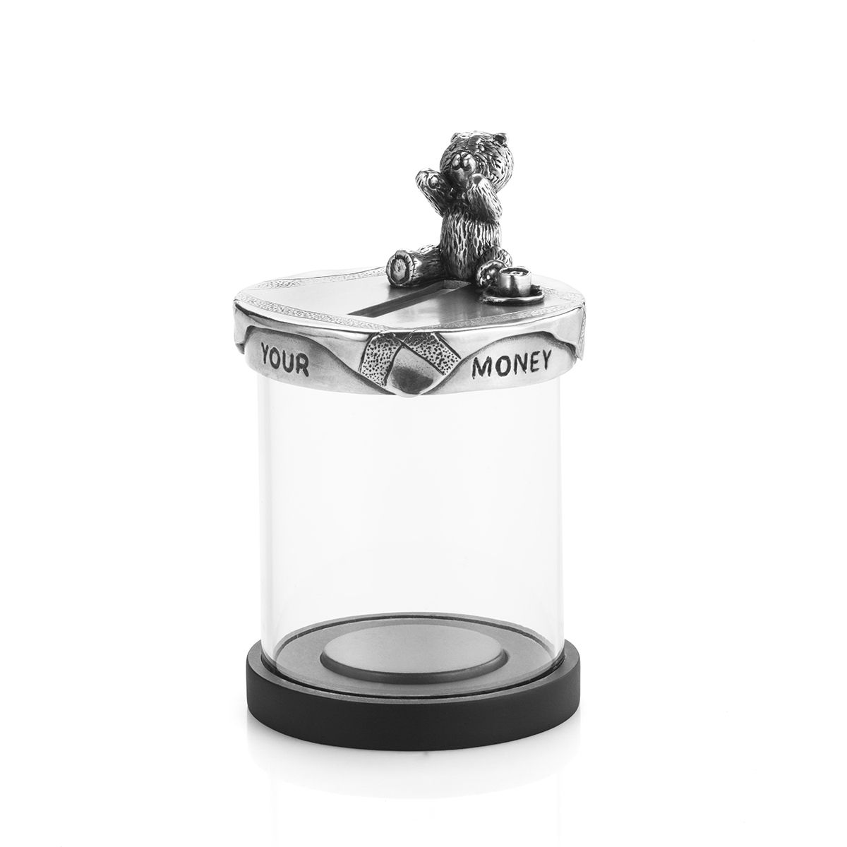 Pewter Watch Money Grow Coin Box