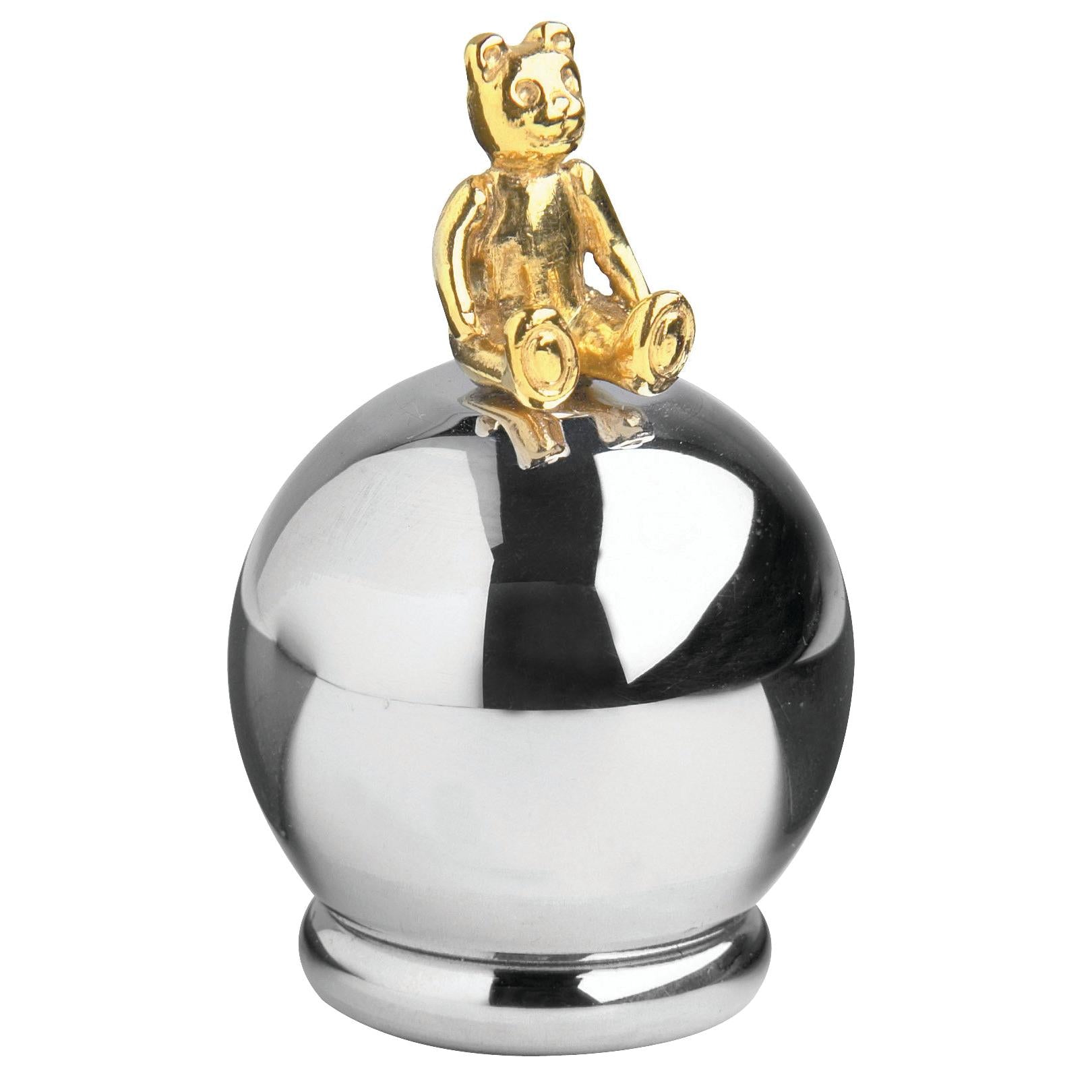 Silver & Gold Plated Bear Round Keepsake