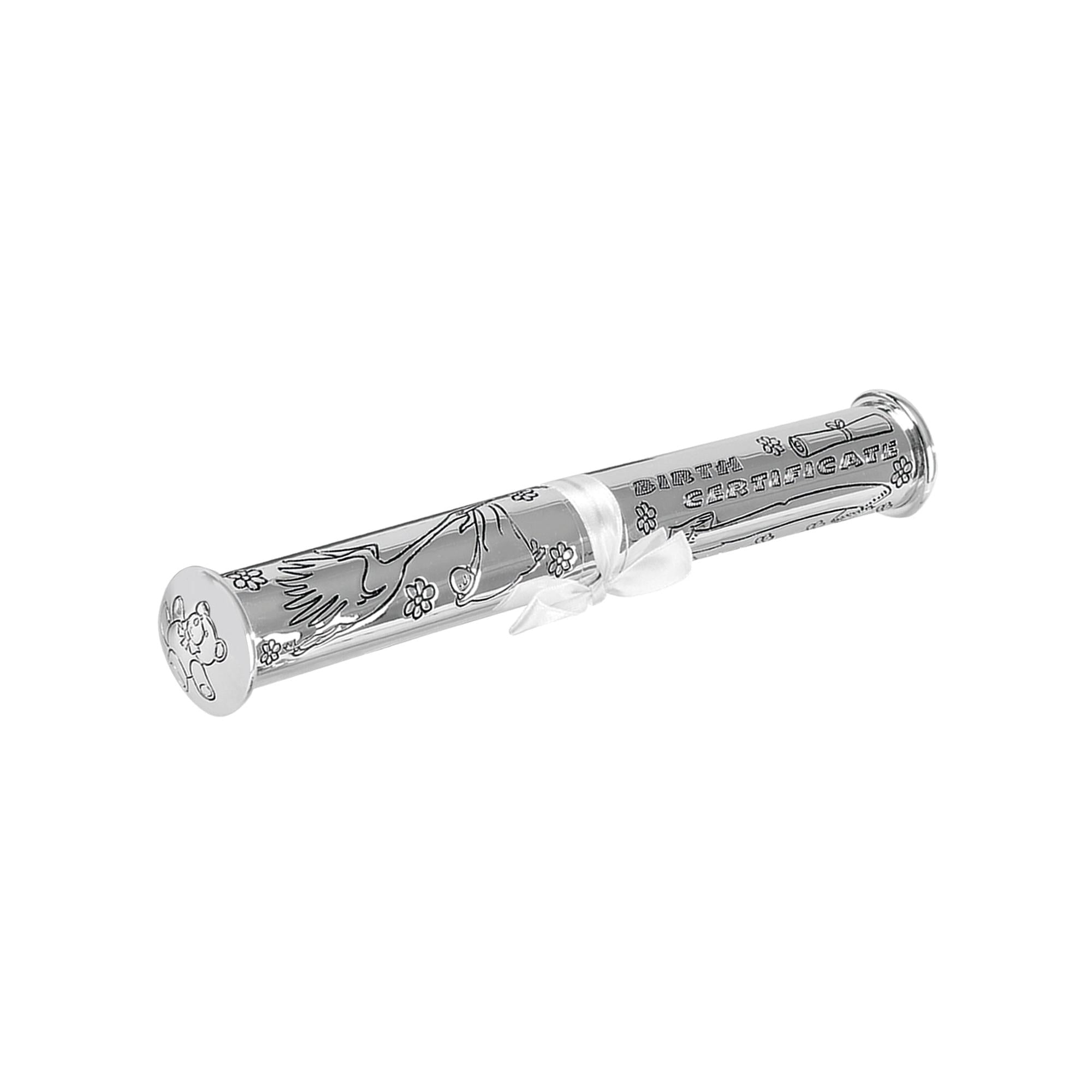 Silver plated Birth Record Scroll
