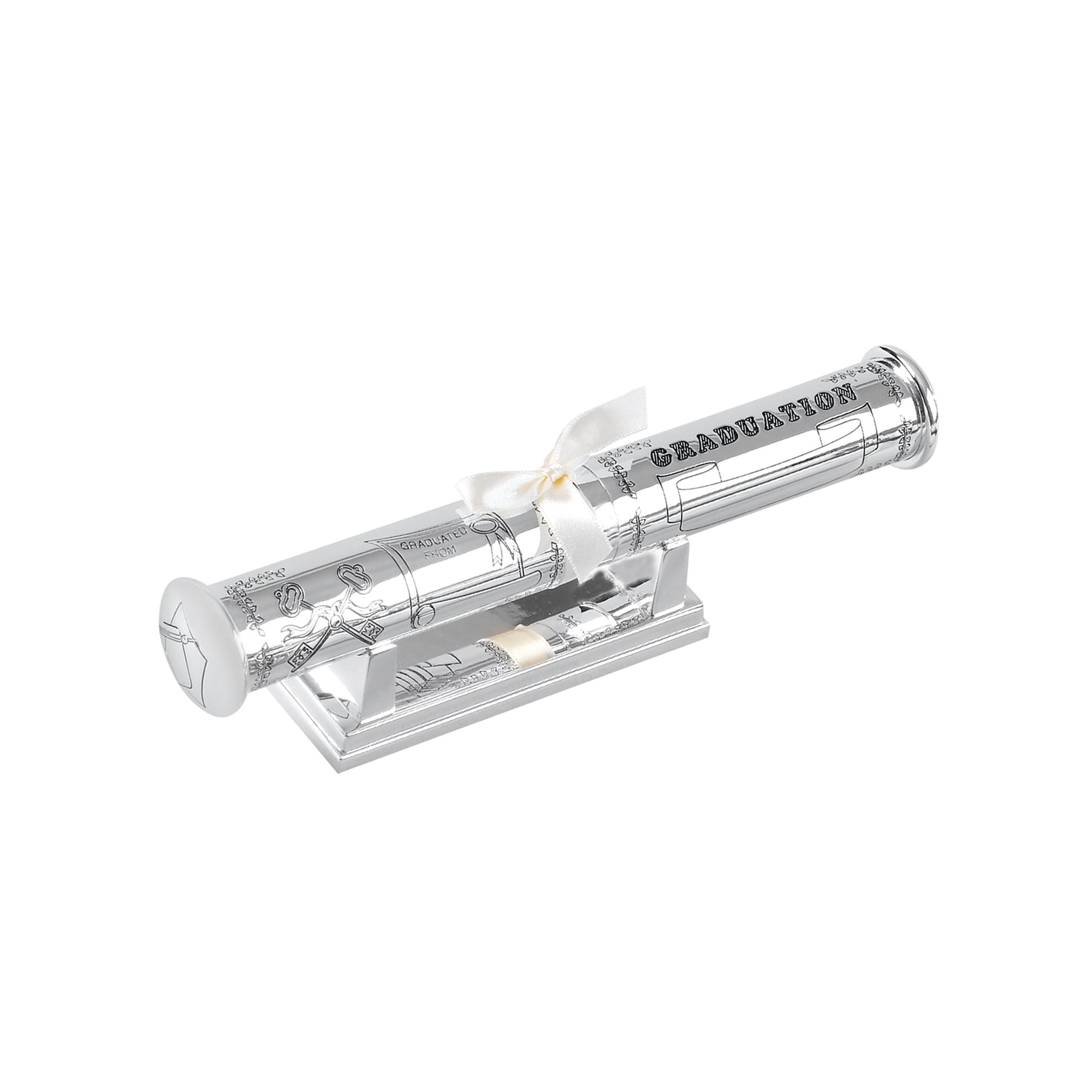 Silver Plated Graduation Scroll & Stand