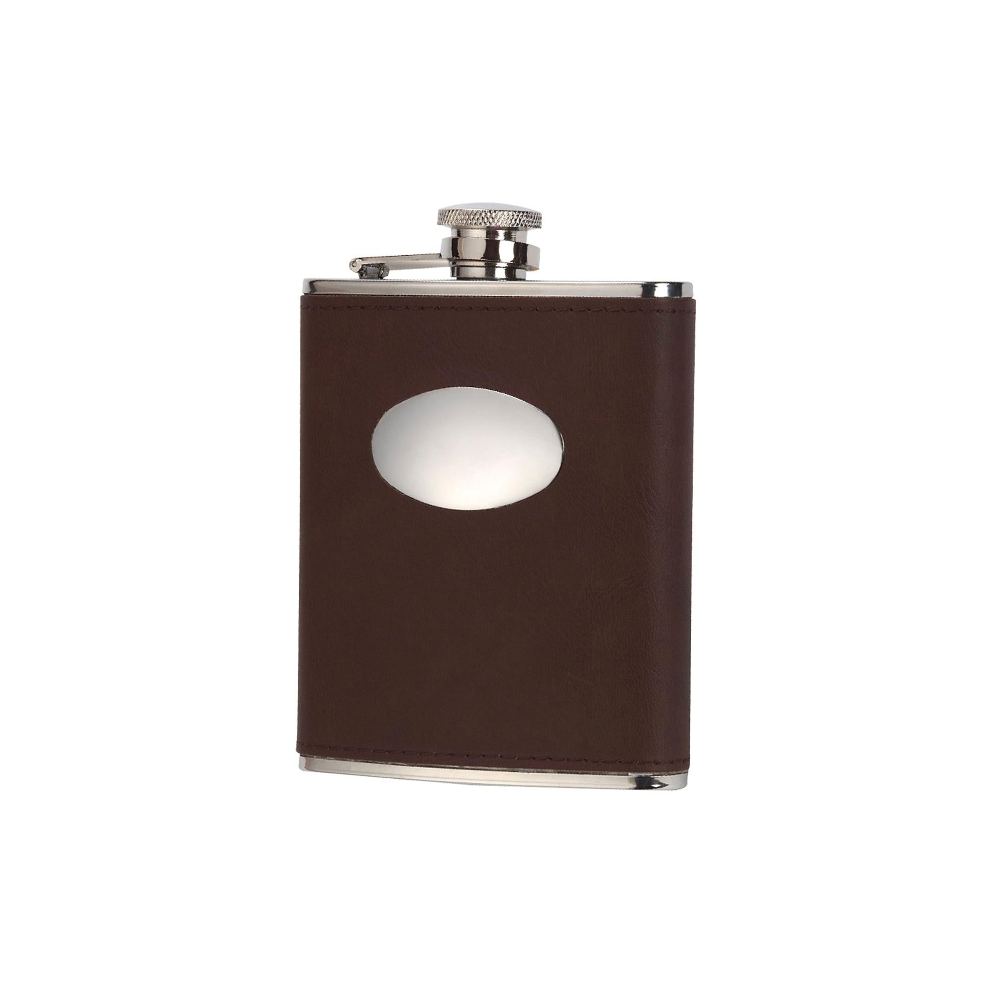 5oz Brown Leather Hip Flask