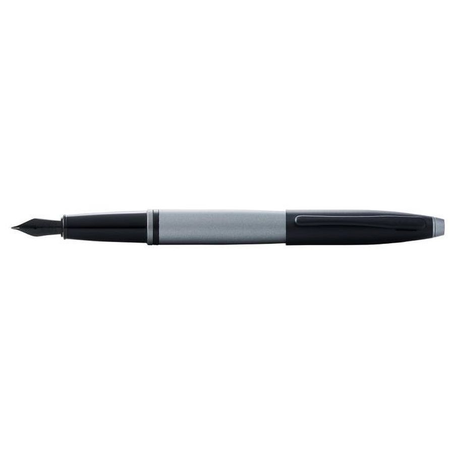A.T.Cross Ltd-Cross Calais Grey & Black Fountain Pen-Dipples Jewellers