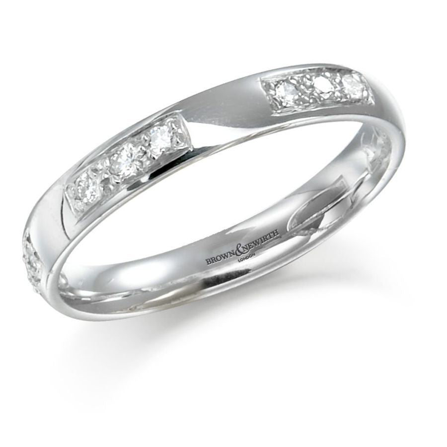 Brown & Newirth-0.14ct Round Brilliant Cut Diamond Set Platinum Eternity Ring, size O-Dipples Jewellers