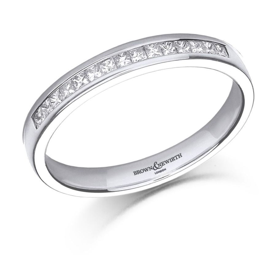 Brown & Newirth-0.20ct Princess Cut Diamond Channel Set 18ct White Gold Ring-Dipples Jewellers