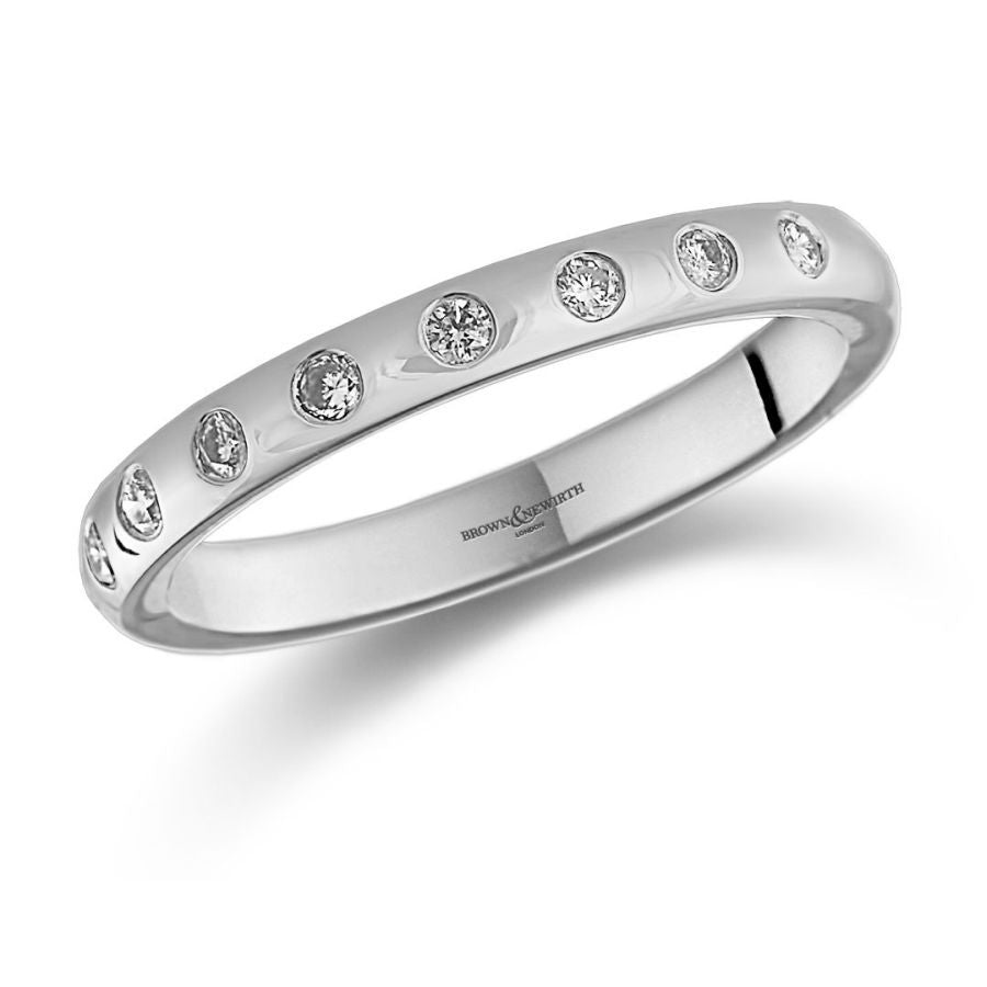Brown & Newirth-18ct white gold 10 spaced out diamond band-Dipples Jewellers