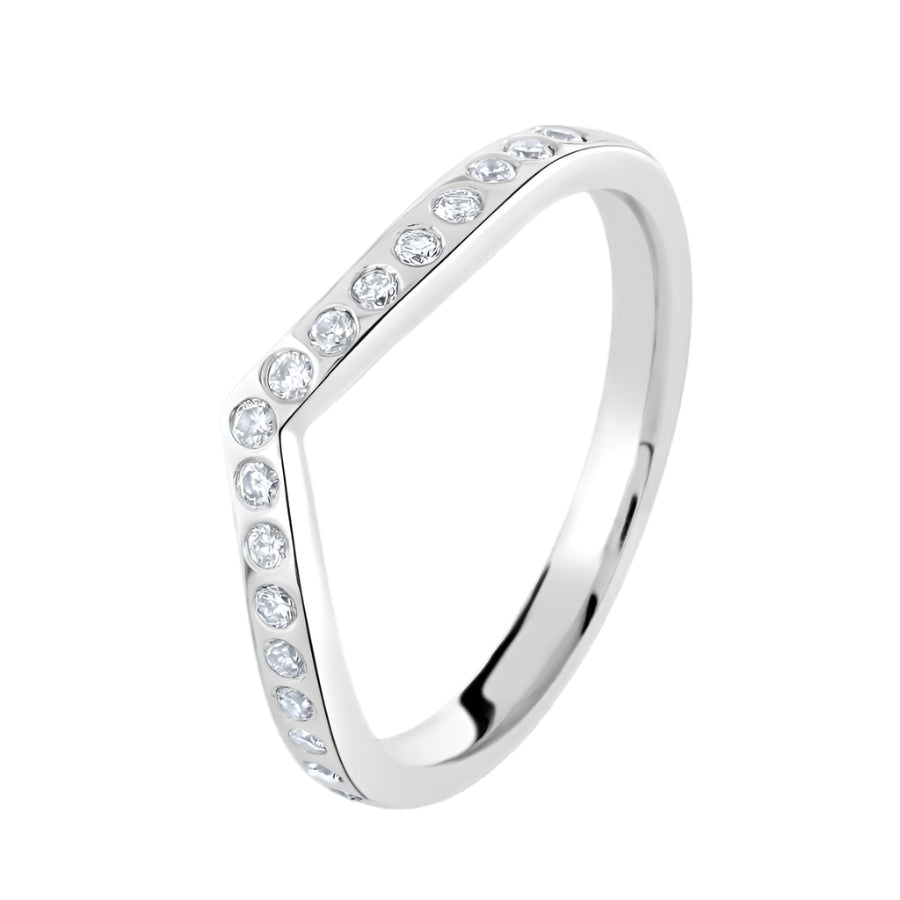 18ct White Gold 17 dia Wishbone - simple