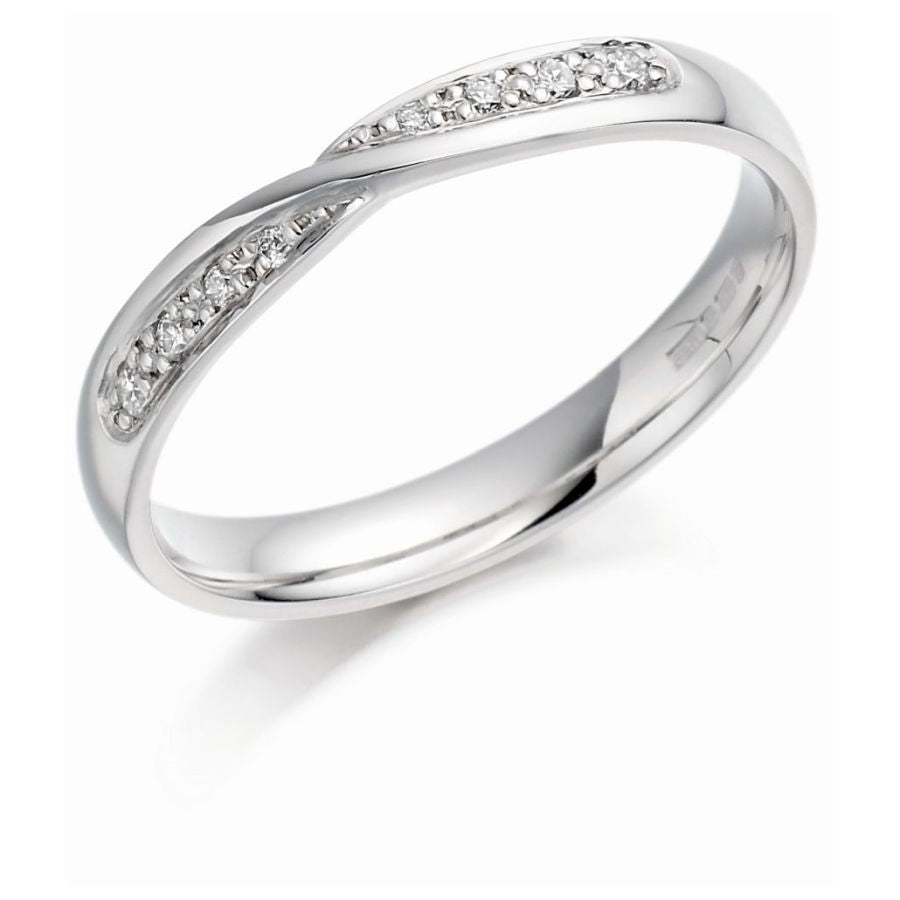 Brown & Newirth-18ct White Gold X-O 4dia Either Side-Dipples Jewellers