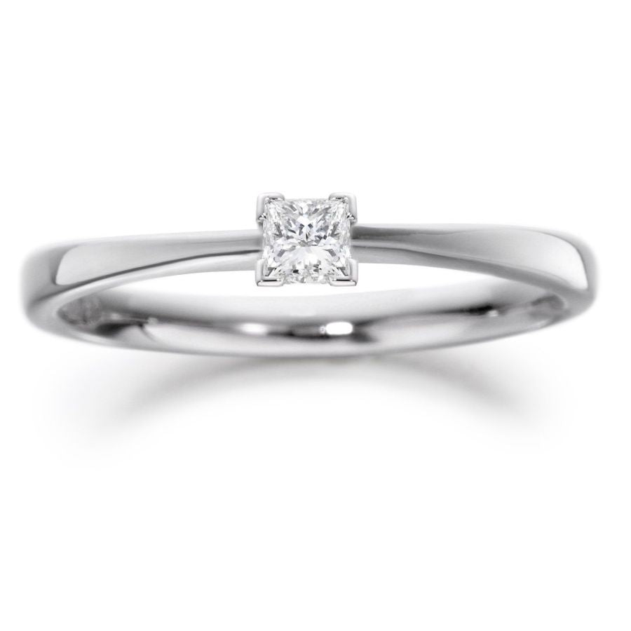 Brown & Newirth-Palladium 0.15ct Princess cut solitaire diamond ring-Dipples Jewellers