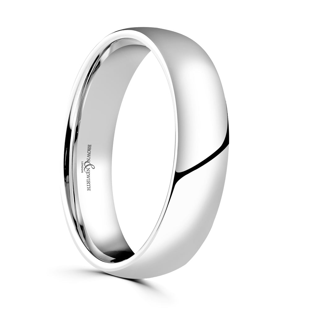 Brown & Newirth-Platinum 5mm Lightweight Court Wedding Band-Dipples Jewellers