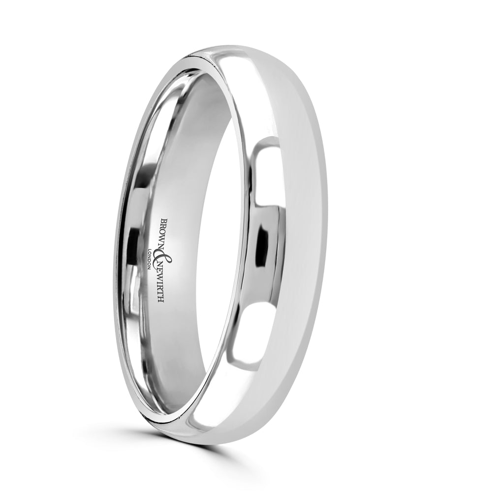 Brown & Newirth-Platinum 5mm Medium Court Wedding Band-Dipples Jewellers
