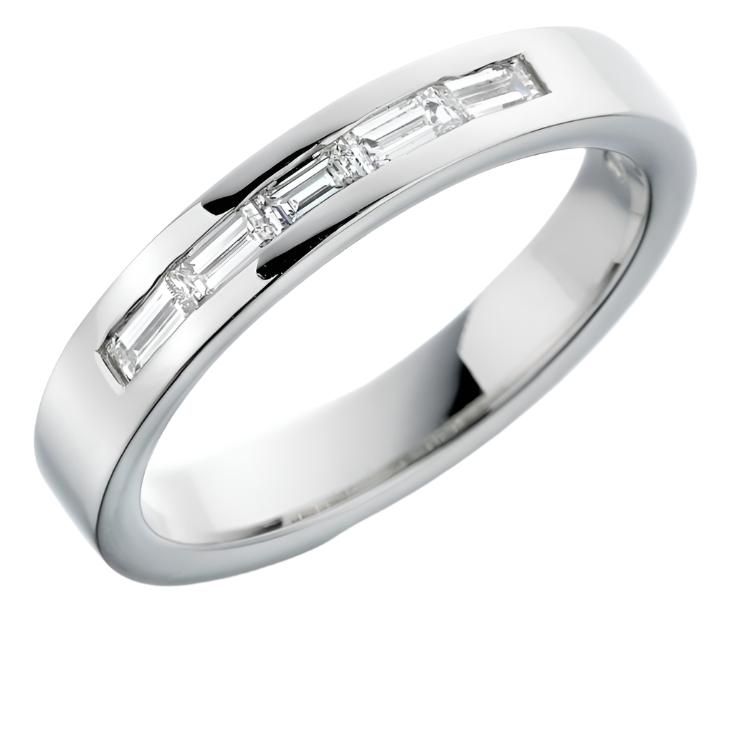 Brown & Newirth-Platinum Channel Set Baguette Cut Diamond Eternity Band-Dipples Jewellers