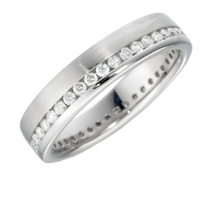 Brown & Newirth-Platinum Offset Channel Set Round Brilliant Cut Diamond Full Eternity Band-Dipples Jewellers