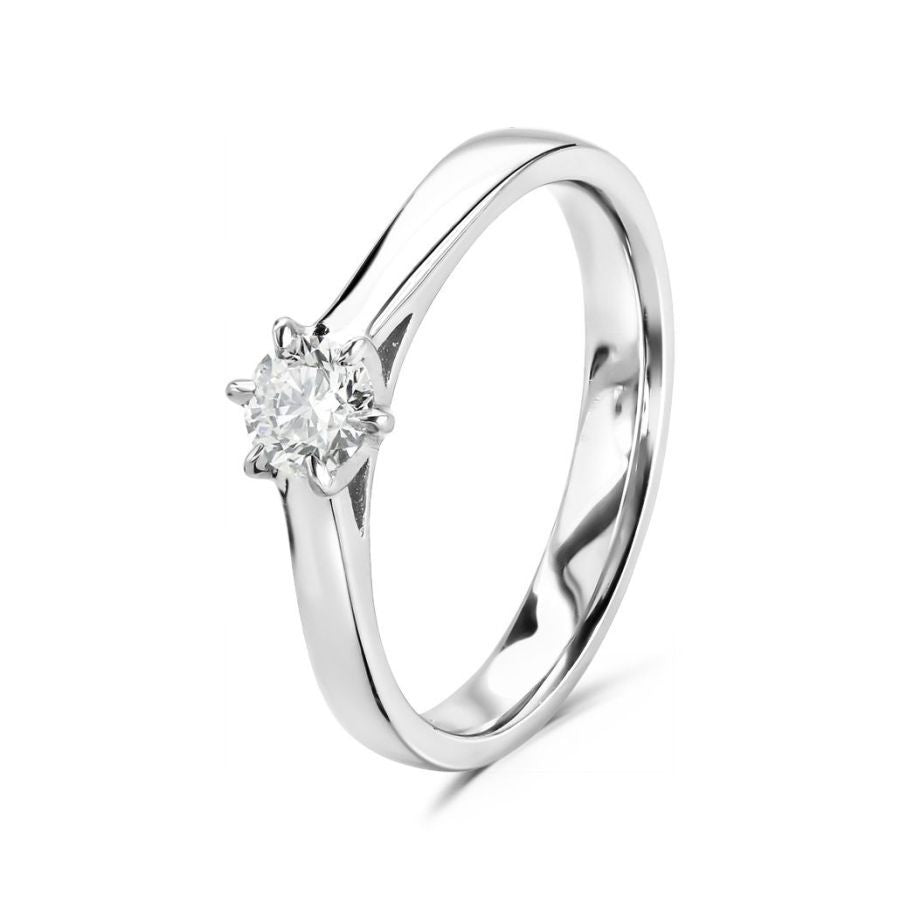 Brown & Newirth-Platinum Solitaire Diamond Ring-Dipples Jewellers