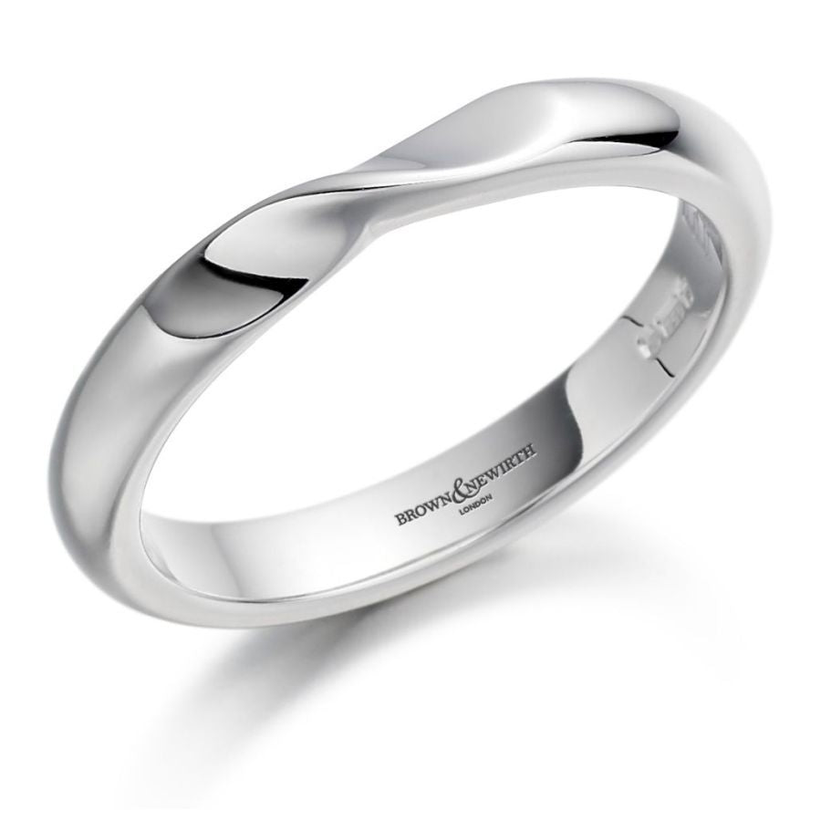 Brown & Newirth-Platinum Twist Wedding Band, size M-Dipples Jewellers