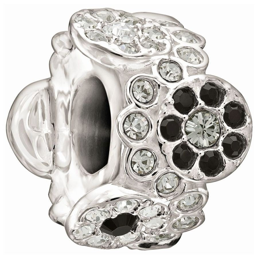 Chamilia-Silver Bead - Daisy Bouquet - Black & White-Dipples Jewellers
