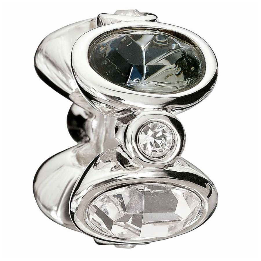 Chamilia-Silver bead - Majestic ovals - black & white-Dipples Jewellers