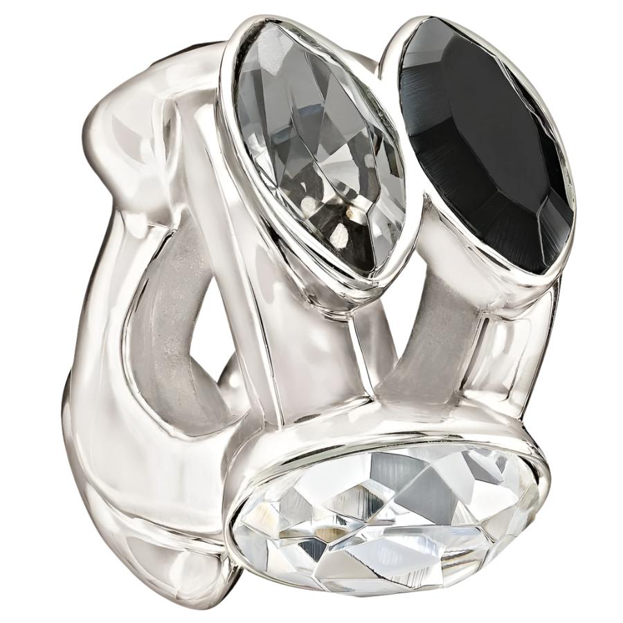 Chamilia-Silver Bead - Splendid Marquise - Black & White-Dipples Jewellers