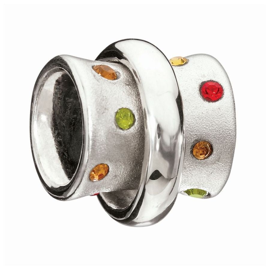 Chamilia-Silver bead - Stella - green, brown, red crystal-Dipples Jewellers