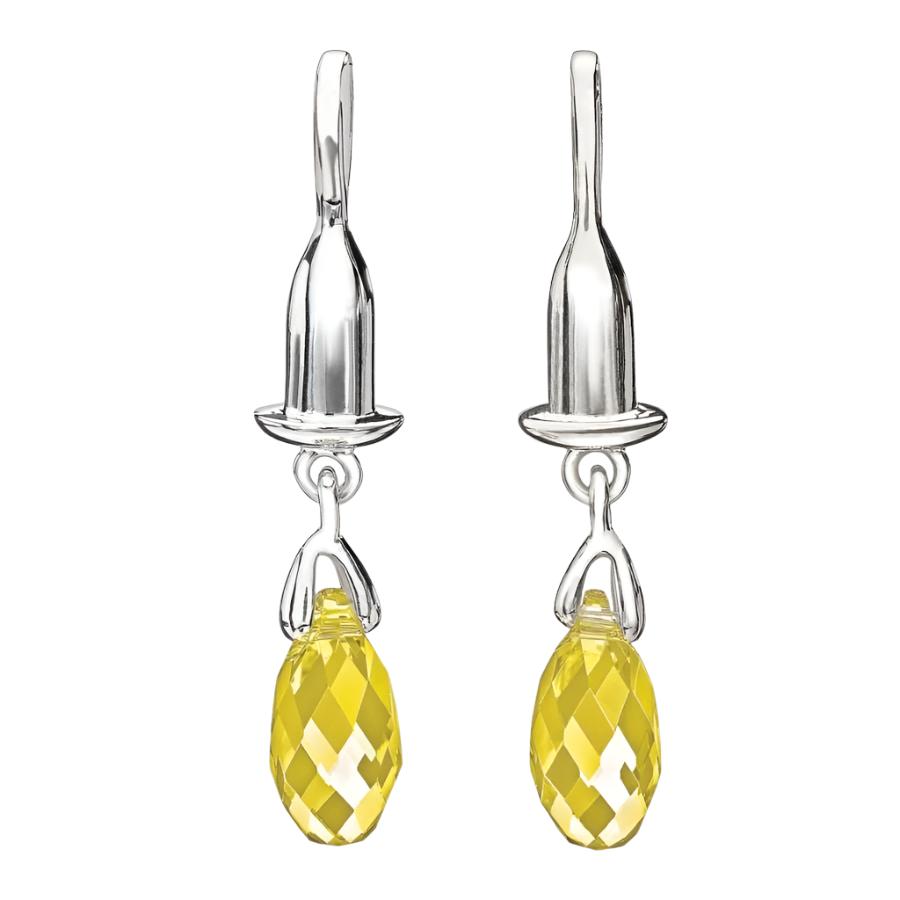 Chamilia-Silver Earring Bead Drop Charm - Yellow Briolette-Dipples Jewellers