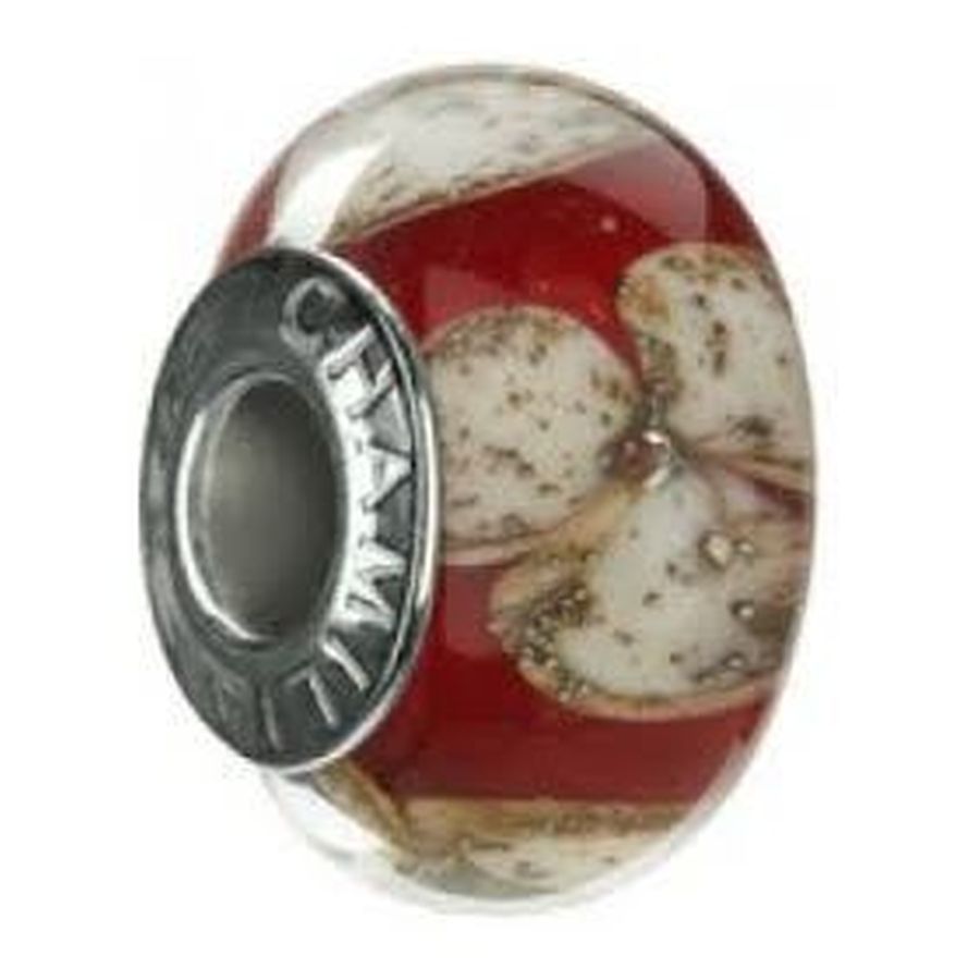 Chamilia-Silver Murano Bead - Ruby Blooms-Dipples Jewellers