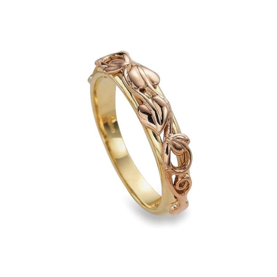 Clogau-9ct yellow and rose gold Tree of Life Ring-Dipples Jewellers