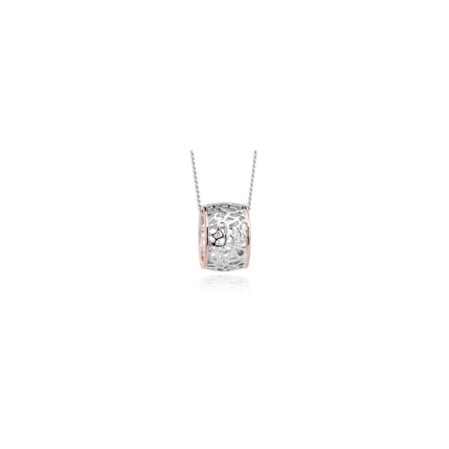 Clogau-Silver & 9ct Rose Gold Royal Roses Pendant-Dipples Jewellers