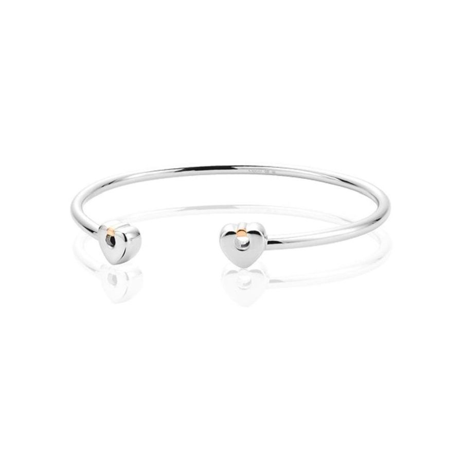 Clogau-Silver and 9ct Rose Gold Cariad Torque Bangle-Dipples Jewellers