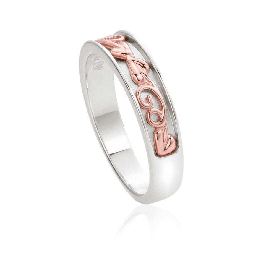 Clogau-Silver and 9ct Rose Gold Evolutionary Tree of Life Ring-Dipples Jewellers