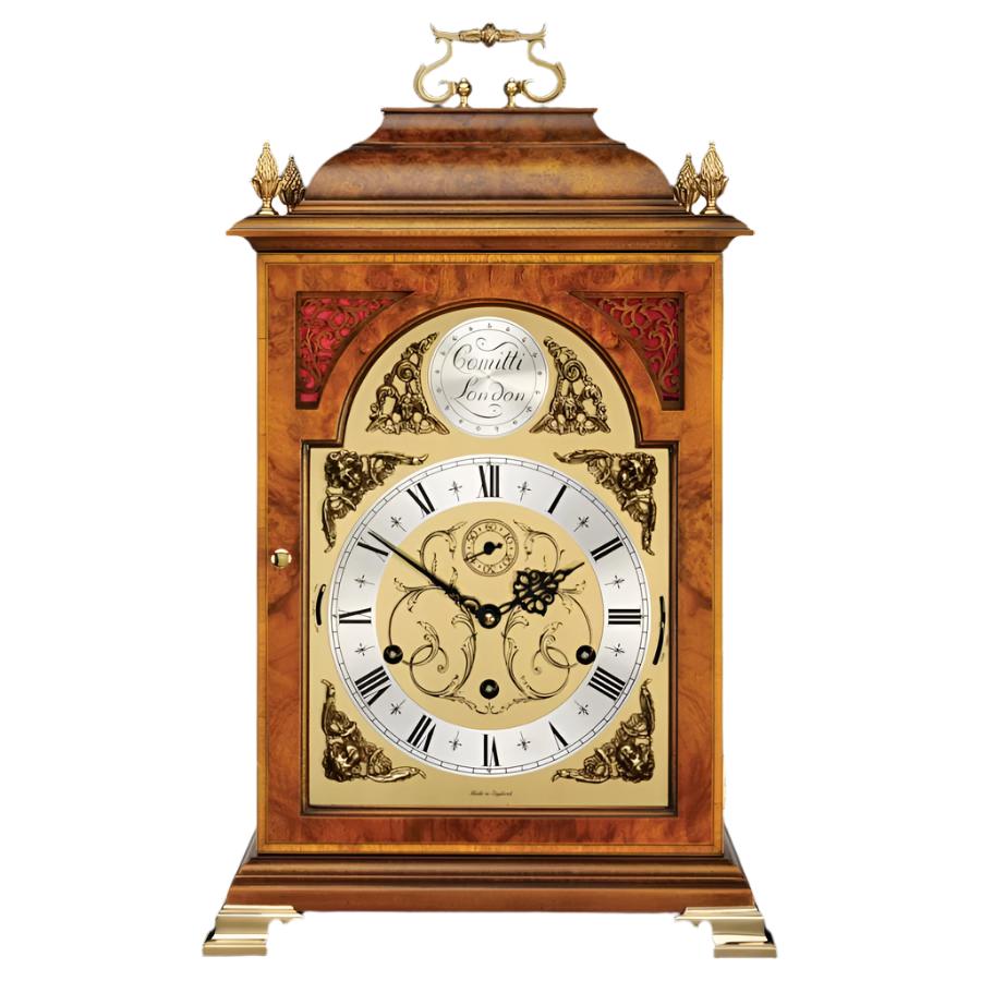Comitti-Walnut Queen Anne 8-Day Triple Chime Clock-Dipples Jewellers